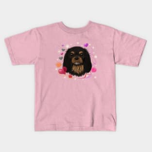 Black and Tan Cavalier King Charles Spaniel Love Design Kids T-Shirt